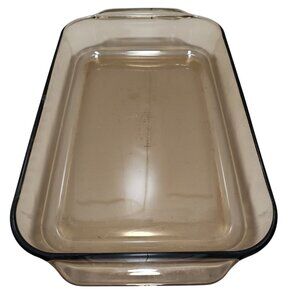Pyrex Vision Amber Brown Rectangle Baking Pan #233-R Corning 3qt 13x9x2"
